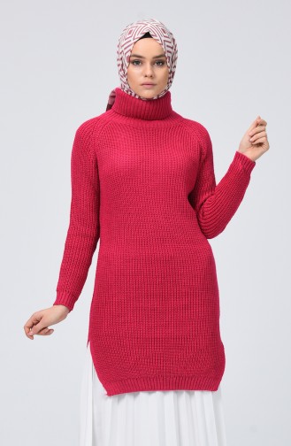 Turtleneck Tricot Sweater Fuchsia 2220-09