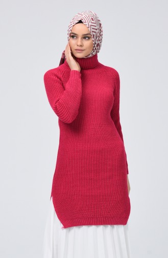 Turtleneck Tricot Sweater Fuchsia 2220-09