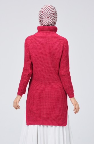 Turtleneck Tricot Sweater Fuchsia 2220-09