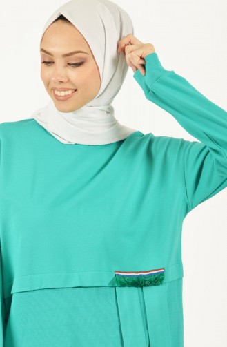 Crew Neck Sweatshirt Green 1406-01