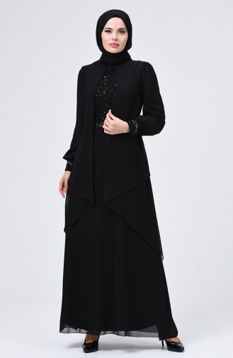 Schwarz Hijab-Abendkleider 52765-02