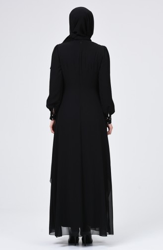 Black Hijab Evening Dress 52765-02