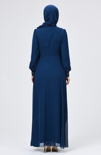 Petrol Hijab Evening Dress 52765-05