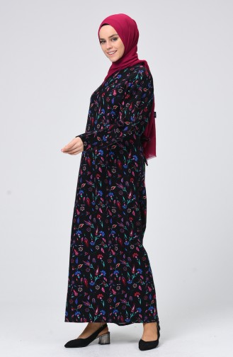 Schwarz Hijab Kleider 4040-02