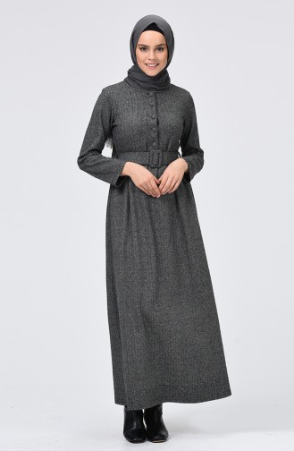Gray Hijab Dress 0338-01