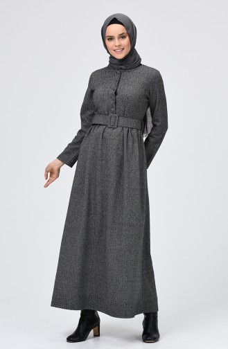 Grau Hijab Kleider 0338-01