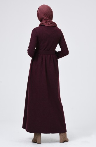 Claret Red Hijab Dress 0338-02