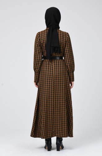 Ölgrün Hijab Kleider 5954-04