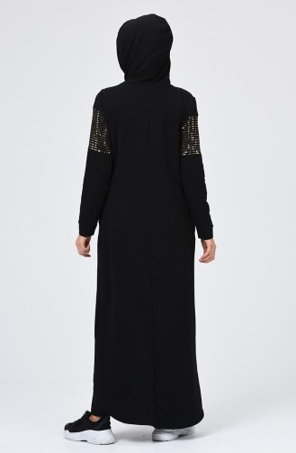 Schwarz Hijab Kleider 5957-02