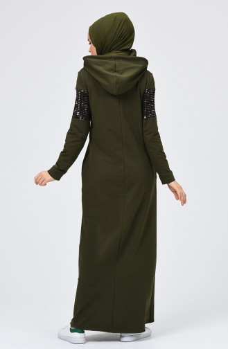 Khaki Hijab Kleider 5957-03