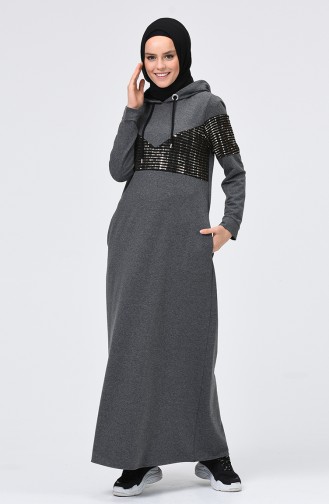 Dark gray İslamitische Jurk 5957-04