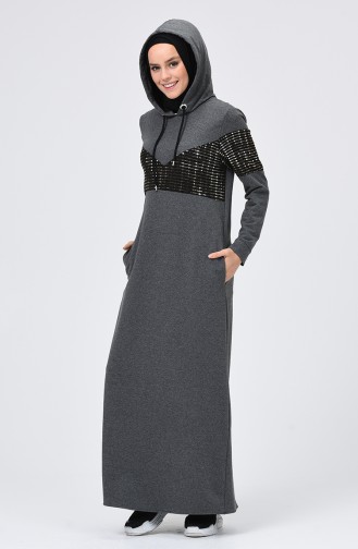 Robe Hijab Gris Foncé 5957-04