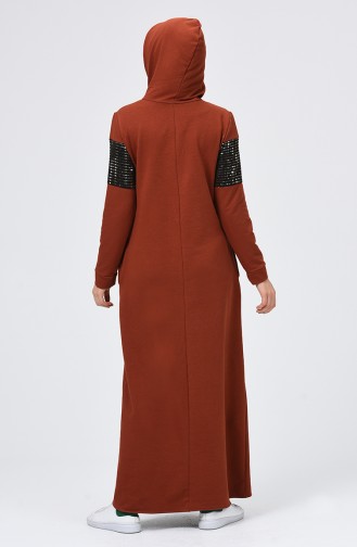 Ziegelrot Hijab Kleider 5957-05