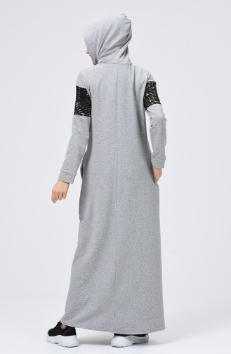 Gray Hijab Dress 5957-06