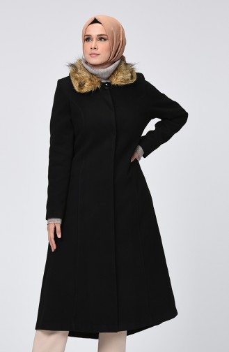 معطف طويل أسود 1624-01