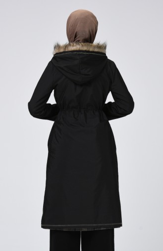 معطف طويل أسود 6831-01
