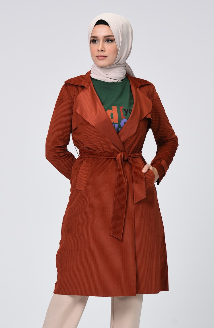 Kuşaklı Kadife Kap 1016-06 Kiremit