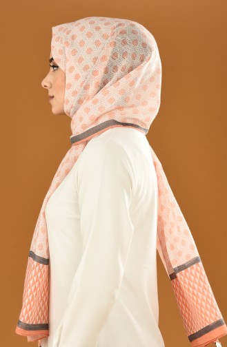 Autumn Patterned Cotton Shawl Orange 19-0200-09