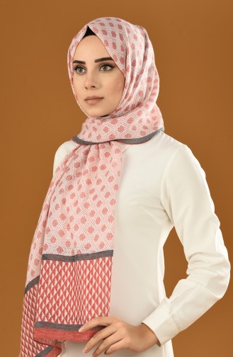 Sonbahar Desenli Pamuklu Şal 19-0200-11 Bordo