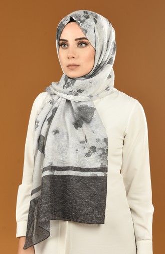 Autumn Patterned Cotton Shawl Black 25-0502-10