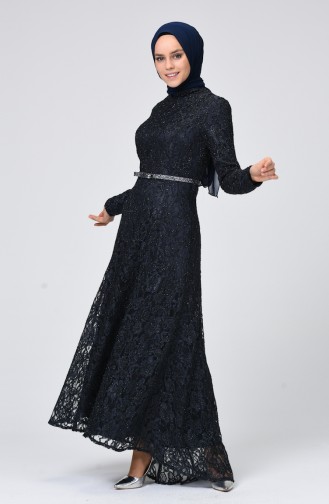 Anthrazit Hijab-Abendkleider 4718-03