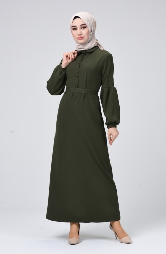 Khaki Hijab Dress 2699-07