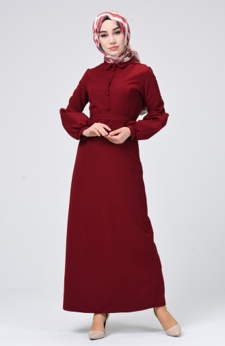 Claret Red Hijab Dress 2699-09