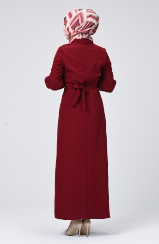 Claret Red Hijab Dress 2699-09