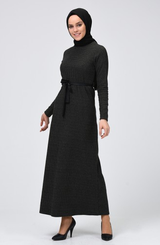 Khaki Hijab Dress 8849-01