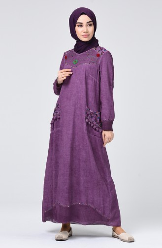 Lila Hijab Kleider 9999-02