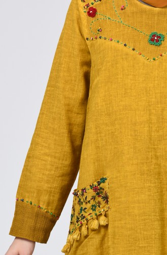 فستان أصفر خردل 9999-03