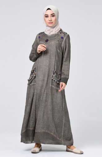 Dark Mink Hijab Dress 9999-05