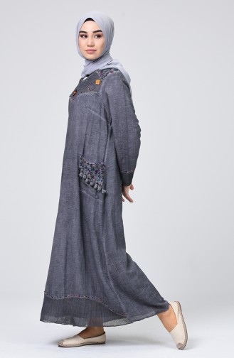 Gray Hijab Dress 9999-07