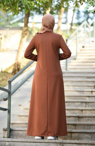 Brown Hijab Dress 8074-04