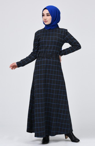 Saks-Blau Hijab Kleider 0014-03