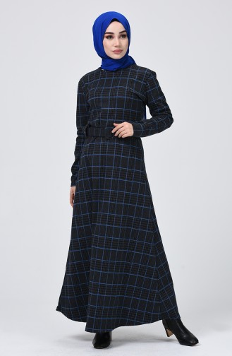 Saks-Blau Hijab Kleider 0014-03