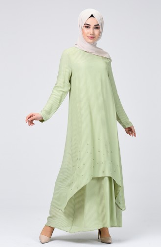Takım Görünümlü Elbise 8012-01 Su Yeşili