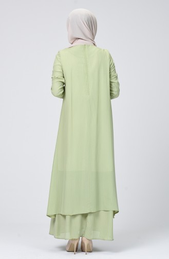 Sea Green Hijab Dress 8012-01