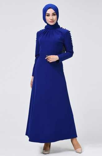 Saks-Blau Hijab Kleider 4488-03