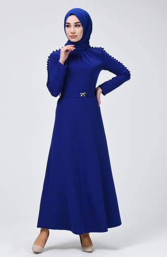 Saks-Blau Hijab Kleider 4488-03