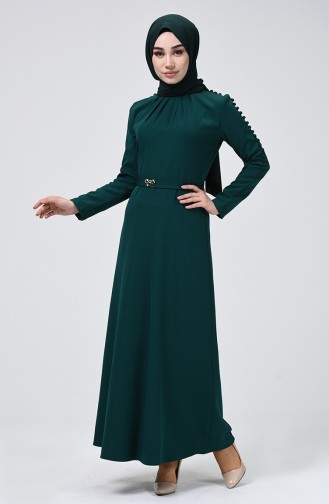 Emerald Green Hijab Dress 4488-04