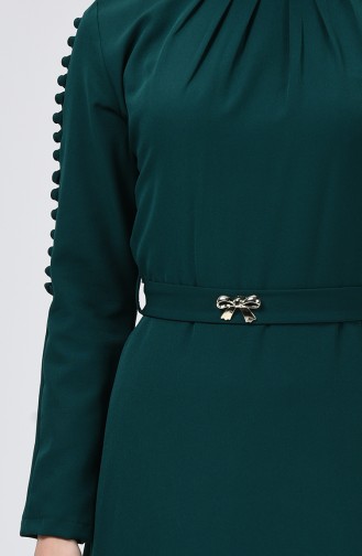 Emerald Green Hijab Dress 4488-04