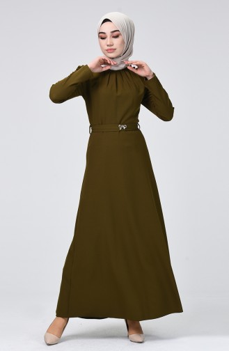 Khaki Hijab Kleider 4488-05