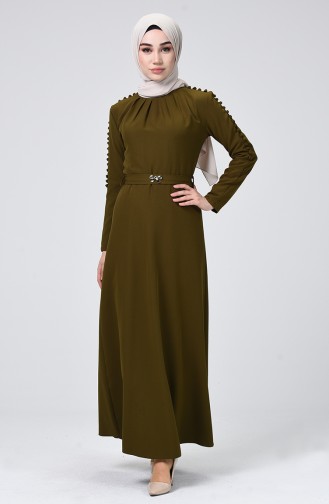 Khaki Hijab Kleider 4488-05