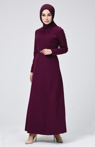 Plum Hijab Dress 4488-09