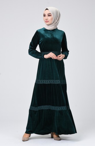 فستان أخضر زمردي 5055-05