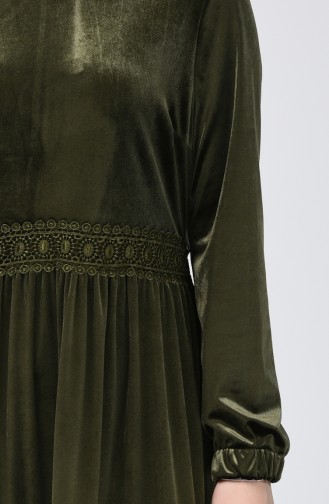 Khaki Hijab Kleider 5055-06