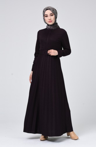Dunkelviolett Hijab Kleider 5056-06