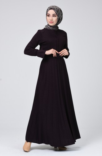 Dunkelviolett Hijab Kleider 5056-06