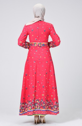 Coral Hijab Dress 60067-01